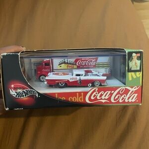 Coca-Cola Red and White Toy Set hot wheels